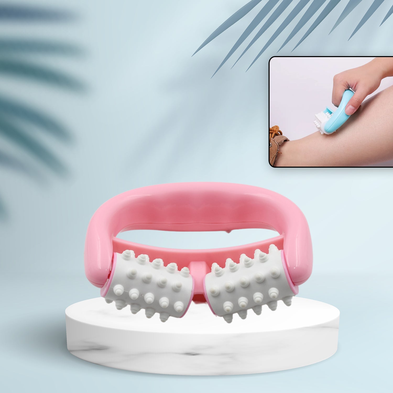 6405 Manual Round Handle Plastic 2 Rollers Massage Roller Cellulite Roller for Legs, Arms, Back, Muscle Pain Relief and Muscle Relaxation 6405 Manual Round Handle Plastic 2 Rollers Massage Roller Cellulite Roller for Legs, Arms, Back, Muscle Pain Relief and Muscle Relaxation